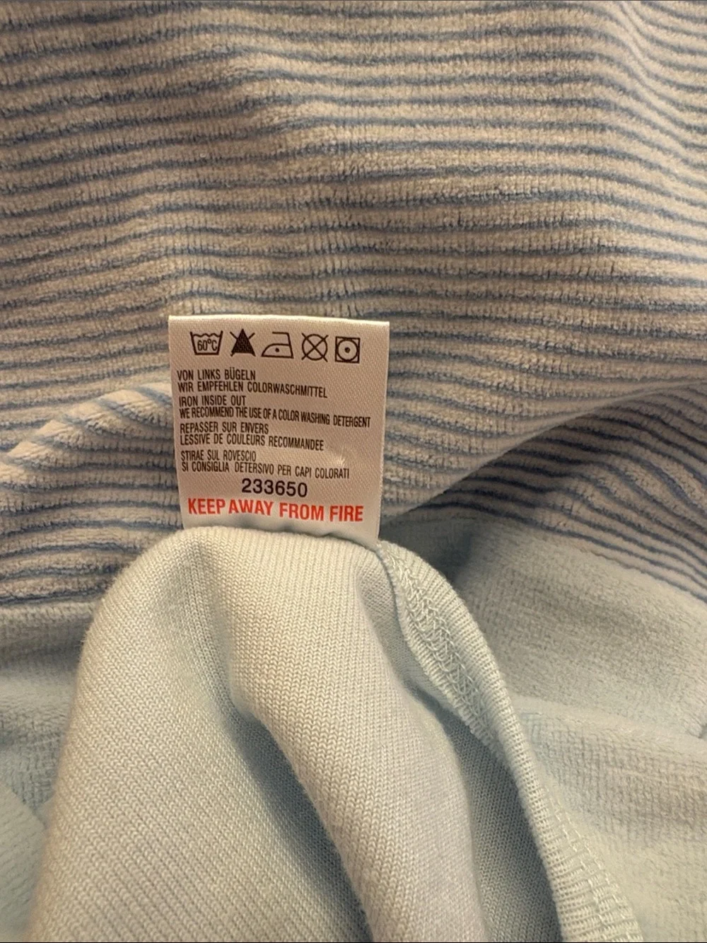 TCM Light Blue Striped One-Piece with Tiger Embroidery - age circa 2-4 years
